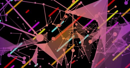 Poster - Starting with drifting streaks, network forming meshes rotating polygons showing data flow