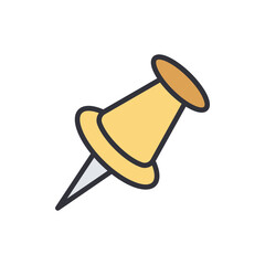 Poster - Illustration Of An Isolated Yellow Pushpin On A Transparent Setting