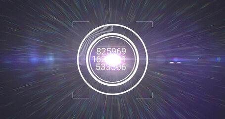 Poster - Dark void glow activating HUD ring, scanning numbers, emitting streaks, visualizing numeric data