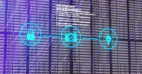 Poster - Data overlay opening number grid updating with scanning band moving under icons for row scanning