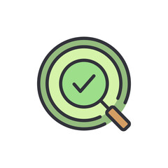 Poster - Verification Symbol With Magnifying Glass For Approval And Accuracy