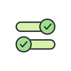 Poster - Stylized Representation Of Green Tick Toggle Buttons Showing Correct Choices