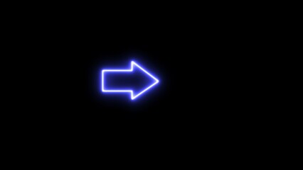 Wall Mural - Neon light arrow icon. traffic directional arrows sign. Abstract directional arrow icon