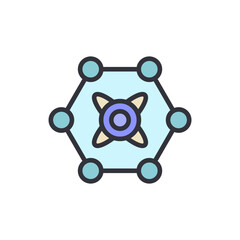 Poster - Connected Hexagon With Central Element Illustration For Design Needs