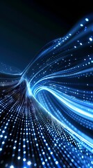 Wall Mural - Digital technology Abstract wave particle illustration poster background