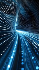 Wall Mural - Digital technology Abstract wave particle illustration poster background