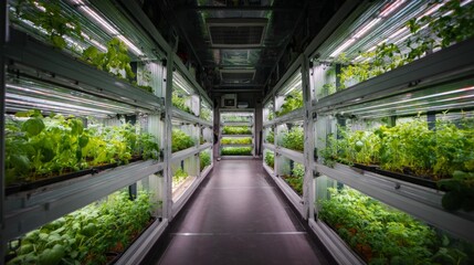hydroponic farming innovations urban agriculture plant growth systems indoor environment aisle persp