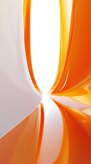 Wall Mural - digital technology orange abstract 3d circular arch illustration poster background