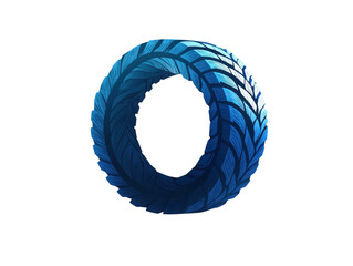 Poster - A blue tire with a white background