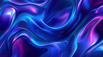Aufkleber - Abstract Blue and Purple Fluid Art Background with Swirling Lines and Smooth Texture