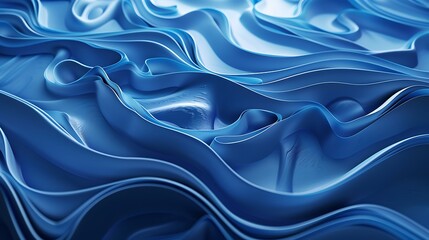 Leinwandbilder - abstract blue waves and curves creating a textured background
