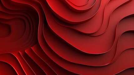 Leinwandbilder - abstract red layered waves create a textured background with a smooth gradient surface
