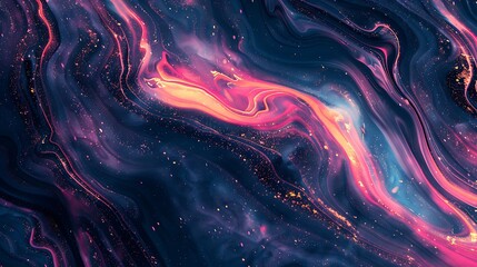 Leinwandbilder - abstract cosmic background with swirling pink and orange hues and sparkling stardust