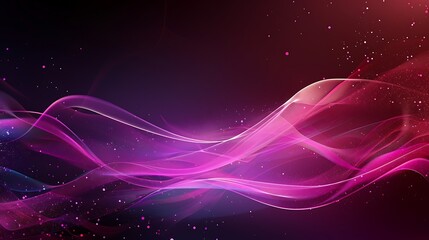 Leinwandbilder - Abstract wavy lines with gradient color and particle effects on a dark background