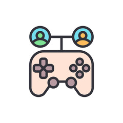 Poster - Joystick Connecting Players For Online Gaming Community And Interaction