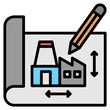 © santerabos - Factory Blueprint outline color icon