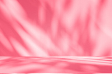 Leinwandbilder - Wall interior background, studio and backdrops show products.with shadow from window color pink background for text insertion and presentation interior decoration	