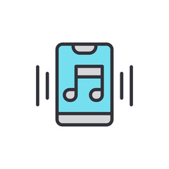 Poster - Vibrating Smartphone With Music Note Icon For Mobile Applications
