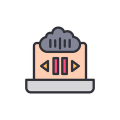 Poster - Digital Cloud Platform With Playback Controls For Modern Applications