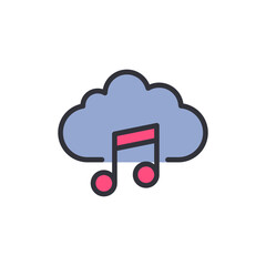 Poster - Music In The Cloud Concept For Online Streaming And Digital Service