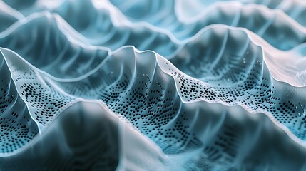 Leinwandbilder - abstract wave pattern with perforated texture in shades of blue and white
