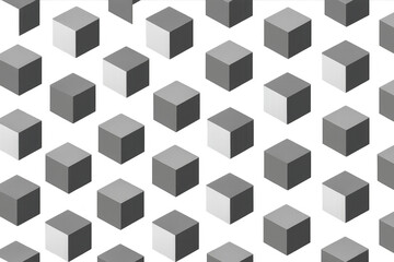 Aufkleber - Seamless pattern of gray and white isometric cubes on a transparent background, creating a geometric and modern design