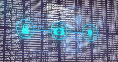 Poster - On start padlock glowing then fingerprint scanning then progress circle filling secure access