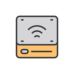 Poster - Modern Wireless Router Device Design On Transparent Graphic Illustration