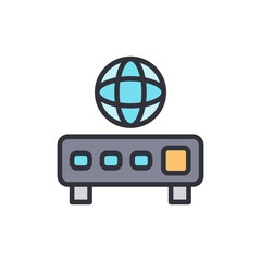 Poster - Modern Wireless Router Connecting The World With An Internet Access Point