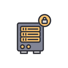 Poster - Secured Server Icon Representing Data Privacy And Protection Concept