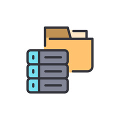 Poster - Data Management Icon Representing Server Infrastructure And Folder Storage