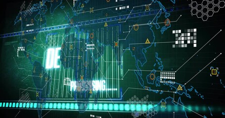 Poster - Scanning reticle sweeping screen then revealing glowing map as UI icons animating file deletion