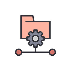 Poster - Conceptual Illustration Of Data Management System With Automated Folder Settings