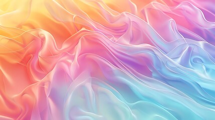 Leinwandbilder - abstract flowing fabric texture with pastel gradient colors creating a smooth and soft background