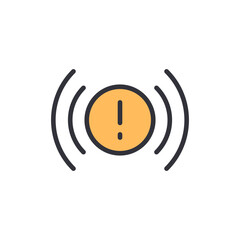 Poster - Cautionary Notification Icon Featuring Exclamation Mark And Signal Waves