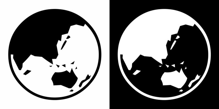 Globe icon vector. Earth icon sign symbol in trendy flat style. Planet vector icon illustration isolated on white and black background