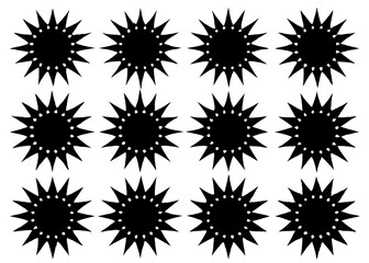 Poster - Black starburst pattern on white background seamless decorative graphic design element
