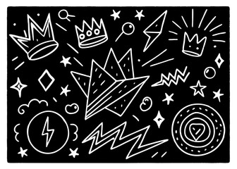 Aufkleber - Doodle art elements on transparency suitable for diverse design applications and projects