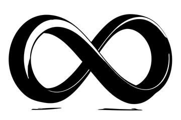 Poster - Abstract black and white infinity symbol illustrating endless possibilities and concepts