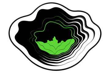Poster - Abstract organic shape on white background with bold color and layered design