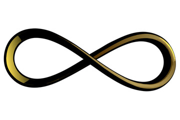 Poster - Elegant infinity symbol in gold and black with glossy finish on white