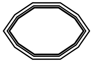 Poster - Geometric black frame design on a transparent background suitable for creative projects