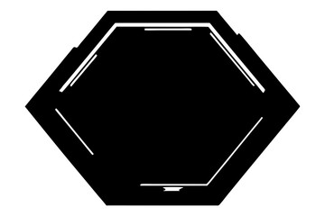 Aufkleber - Minimalist geometric design of an abstract hexagonal shape in black and white