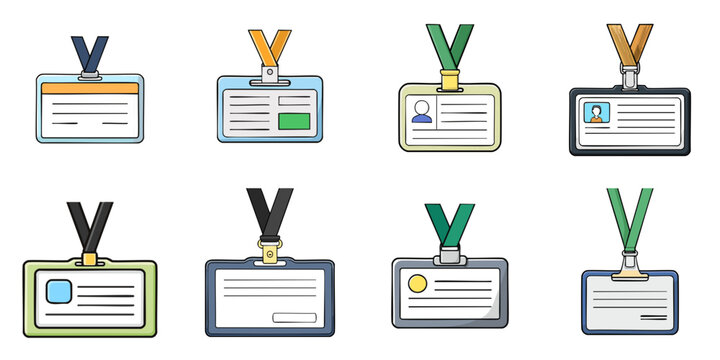 Multiple vector illustration nameplates, outlines