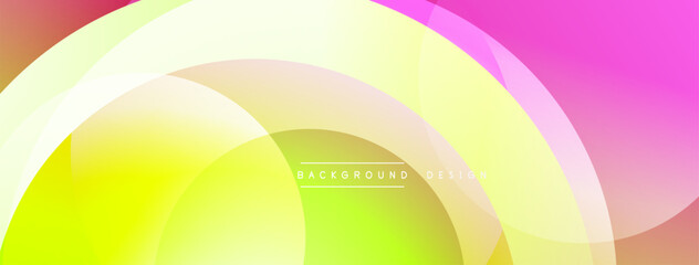 Poster - Abstract colorful background. Overlapping circles create vibrant gradients, blending pink, yellow, green hues. Modern design element.