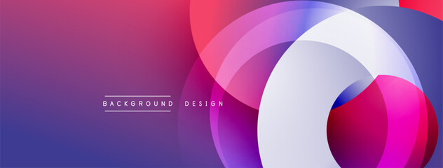 Poster - Abstract gradient background. Overlapping circles create dynamic visual effect. Modern design elements present vibrant color scheme.