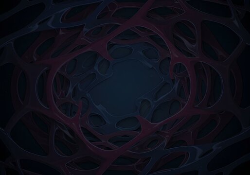 Abstract Dark Purple and Blue Swirling Organic Forms Background