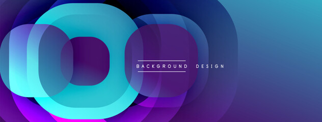 Leinwandbilder - Abstract layered shapes create vibrant blue, purple gradient. Modern design element for backgrounds, presentations. Minimalist aesthetic.