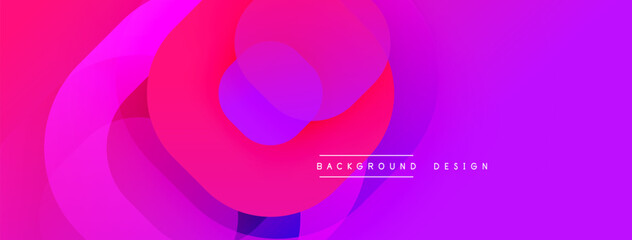 Leinwandbilder - Abstract vibrant design features overlapping circles. Pink, purple hues create dynamic visual effect. Modern background element.