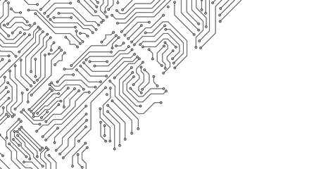 Poster - technology black circuit diagram concept. high-tech circuit board connection system. circuit board t